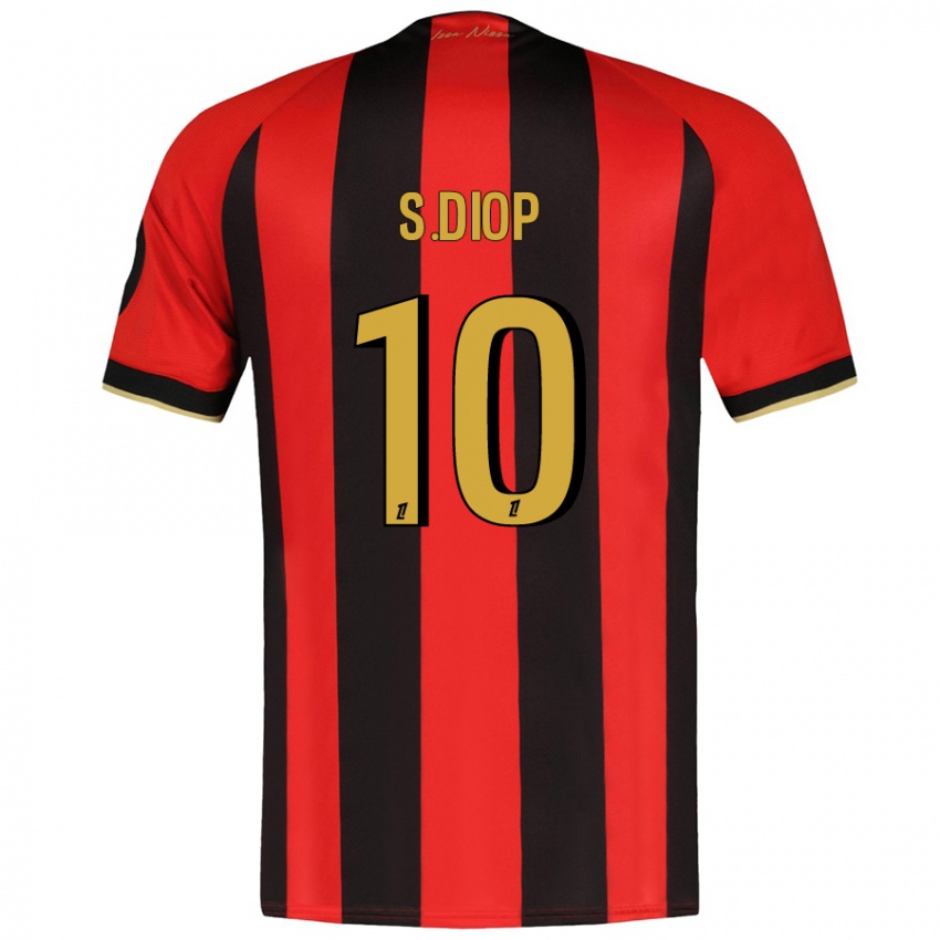 Niño Camiseta Sofiane Diop #10 Rojo Negro 1ª Equipación 2024/25 La Camisa