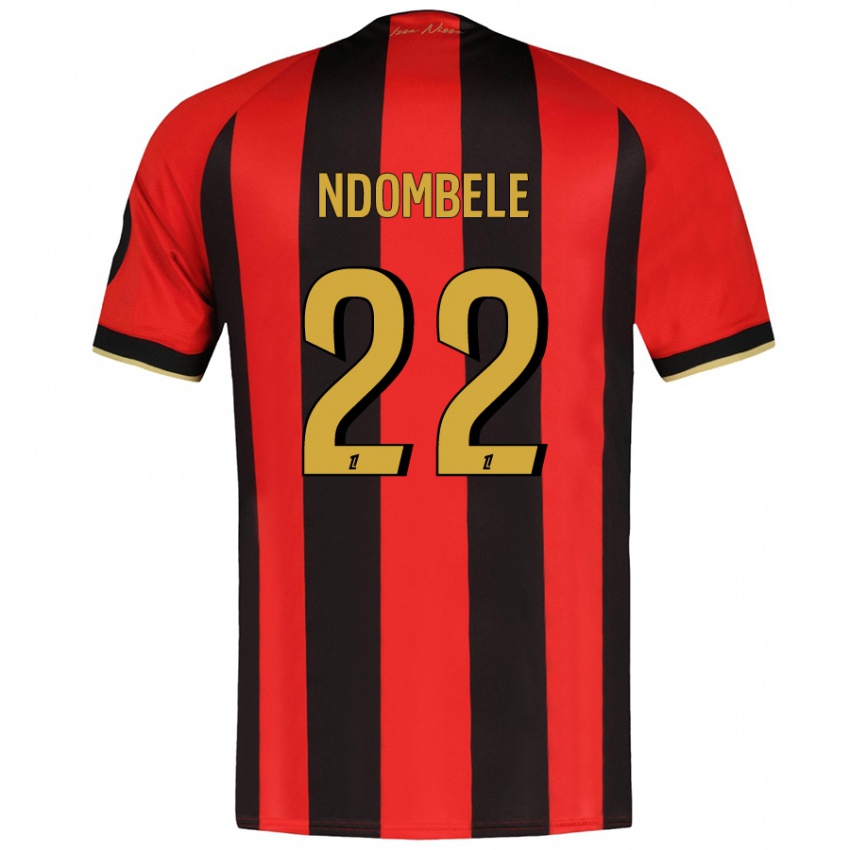 Niño Camiseta Tanguy Ndombele #22 Rojo Negro 1ª Equipación 2024/25 La Camisa