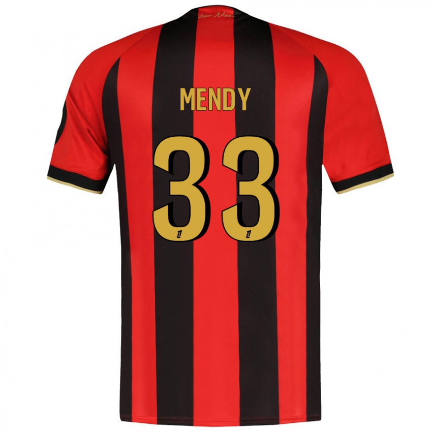 Niño Camiseta Antoine Mendy #33 Rojo Negro 1ª Equipación 2024/25 La Camisa