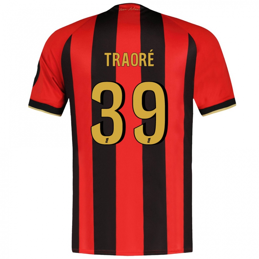 Niño Camiseta Daouda Traoré #39 Rojo Negro 1ª Equipación 2024/25 La Camisa