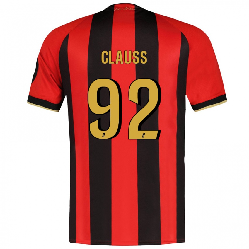 Niño Camiseta Jonathan Clauss #92 Rojo Negro 1ª Equipación 2024/25 La Camisa