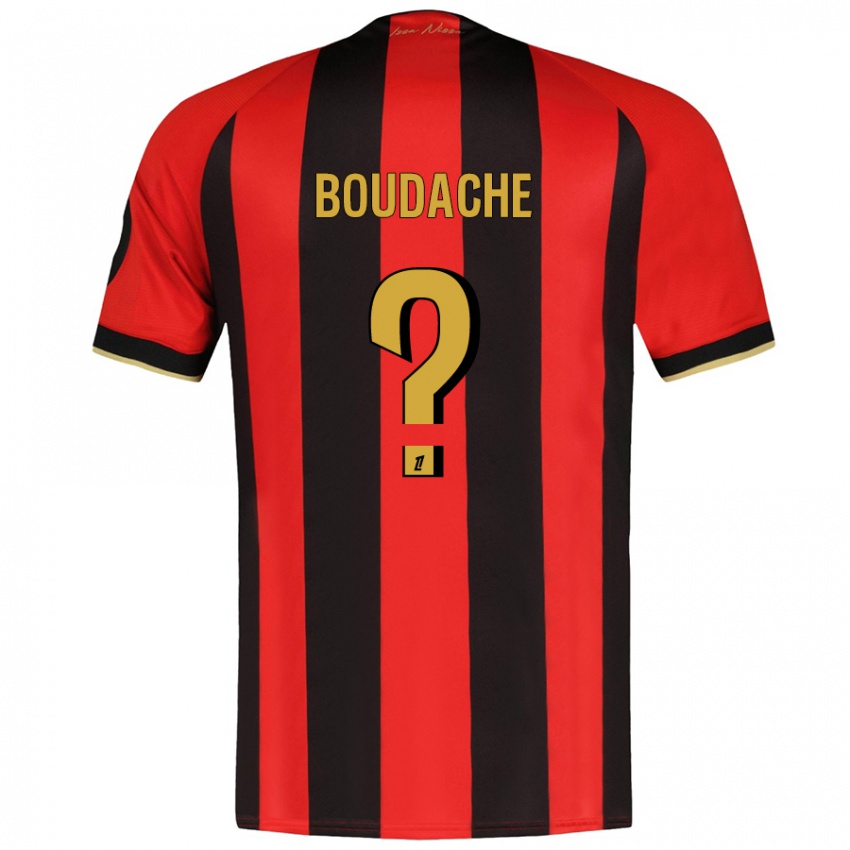 Niño Camiseta Kaïl Boudache #0 Rojo Negro 1ª Equipación 2024/25 La Camisa