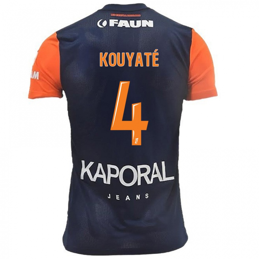 Niño Camiseta Kiki Kouyaté #4 Azul Marino Naranja 1ª Equipación 2024/25 La Camisa