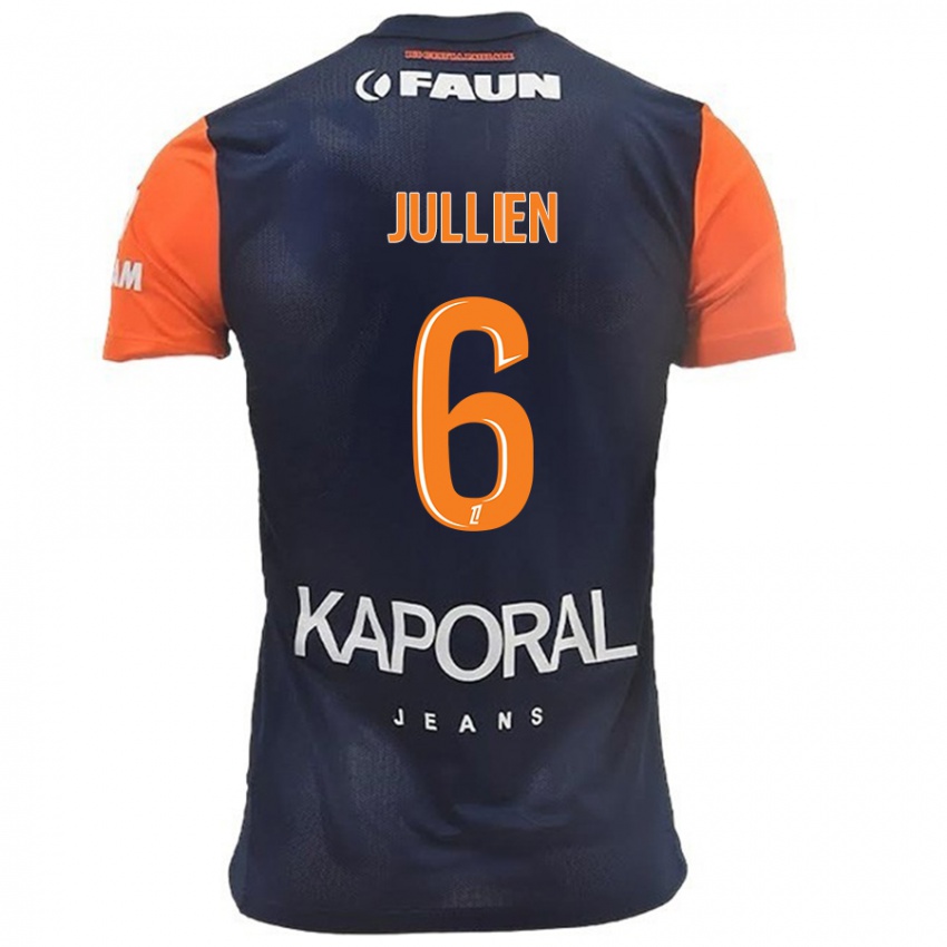 Niño Camiseta Christopher Jullien #6 Azul Marino Naranja 1ª Equipación 2024/25 La Camisa