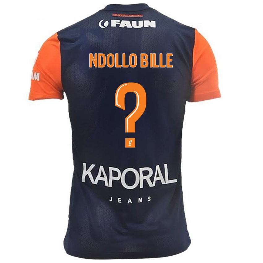 Niño Camiseta Wilfried Ndollo Bille #0 Azul Marino Naranja 1ª Equipación 2024/25 La Camisa