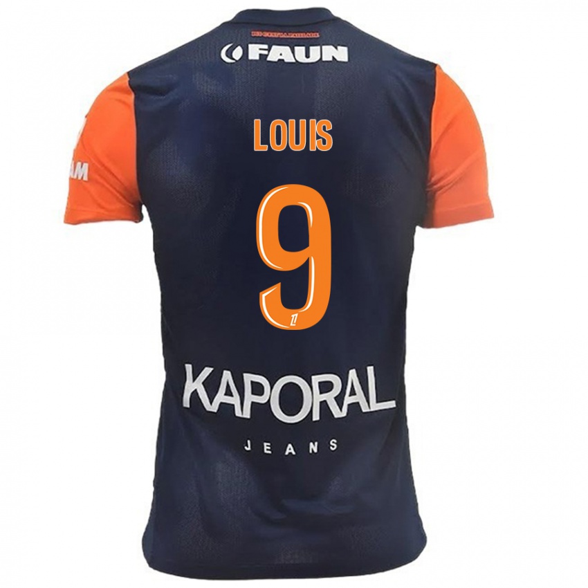 Niño Camiseta Kethna Louis #9 Azul Marino Naranja 1ª Equipación 2024/25 La Camisa