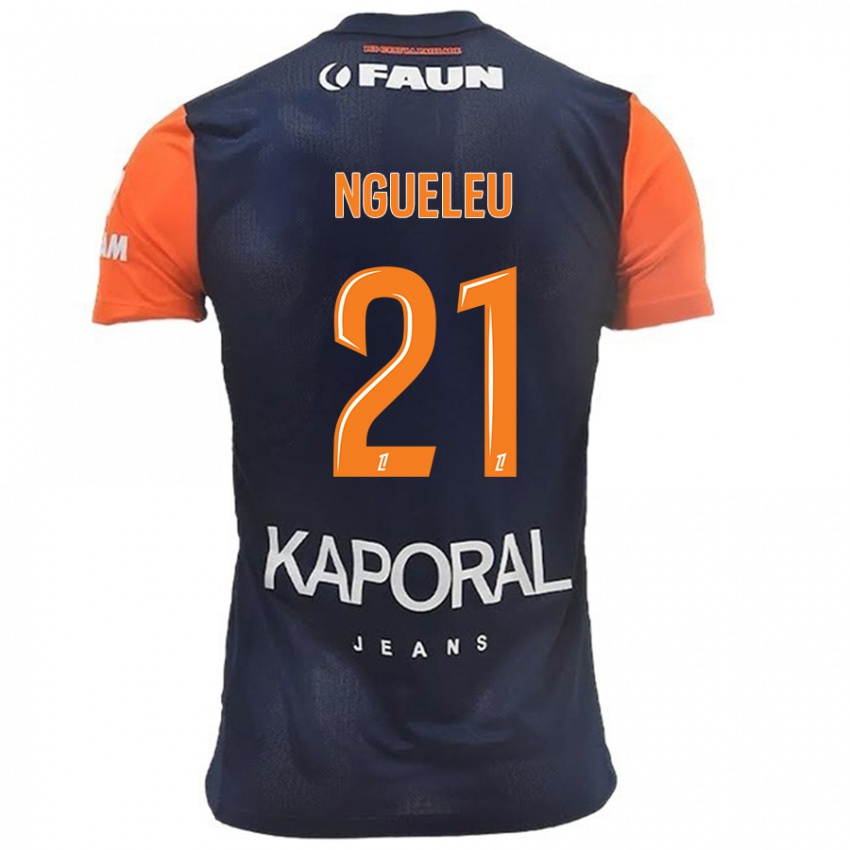 Niño Camiseta Nina Ngueleu #21 Azul Marino Naranja 1ª Equipación 2024/25 La Camisa