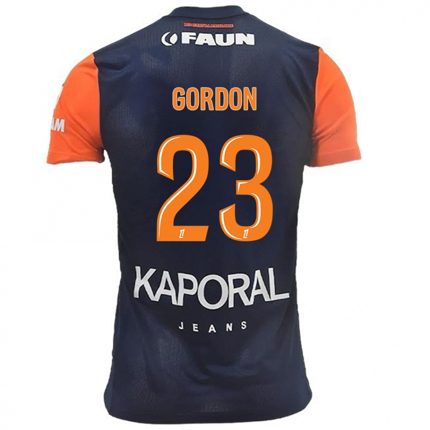 Niño Camiseta Sh'nia Gordon #23 Azul Marino Naranja 1ª Equipación 2024/25 La Camisa