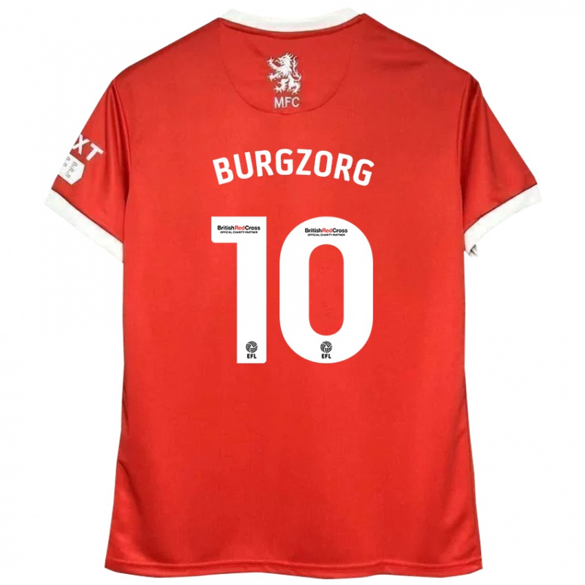 Niño Camiseta Delano Burgzorg #10 Rojo Blanco 1ª Equipación 2024/25 La Camisa