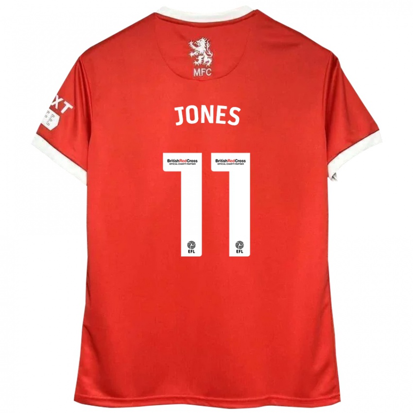 Niño Camiseta Isaiah Jones #11 Rojo Blanco 1ª Equipación 2024/25 La Camisa