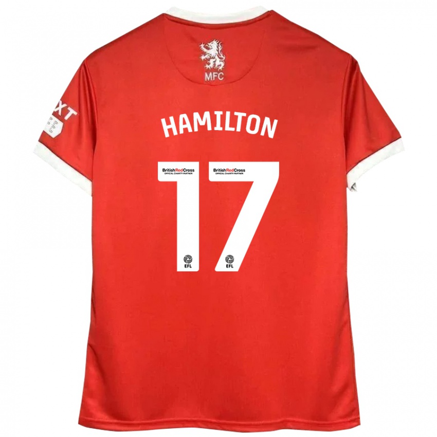 Niño Camiseta Micah Hamilton #17 Rojo Blanco 1ª Equipación 2024/25 La Camisa