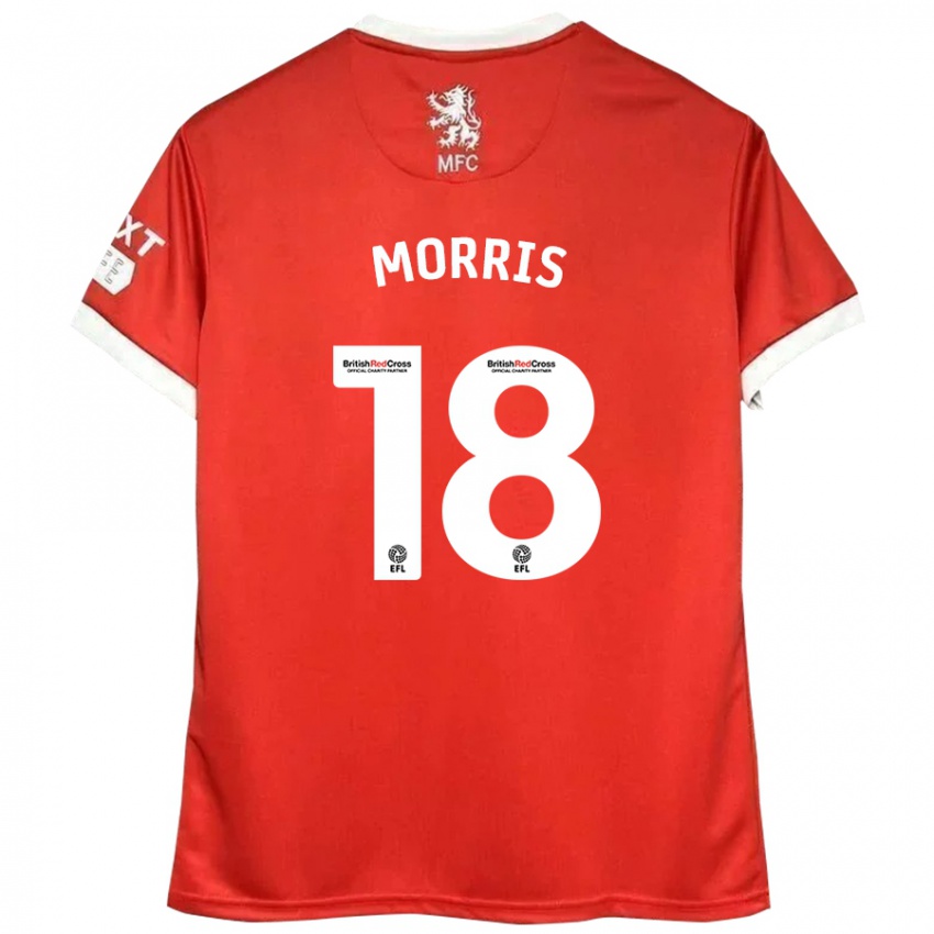 Niño Camiseta Aidan Morris #18 Rojo Blanco 1ª Equipación 2024/25 La Camisa