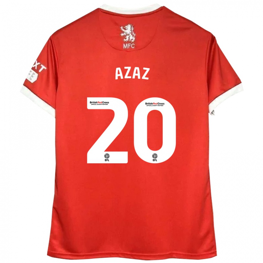 Niño Camiseta Finn Azaz #20 Rojo Blanco 1ª Equipación 2024/25 La Camisa