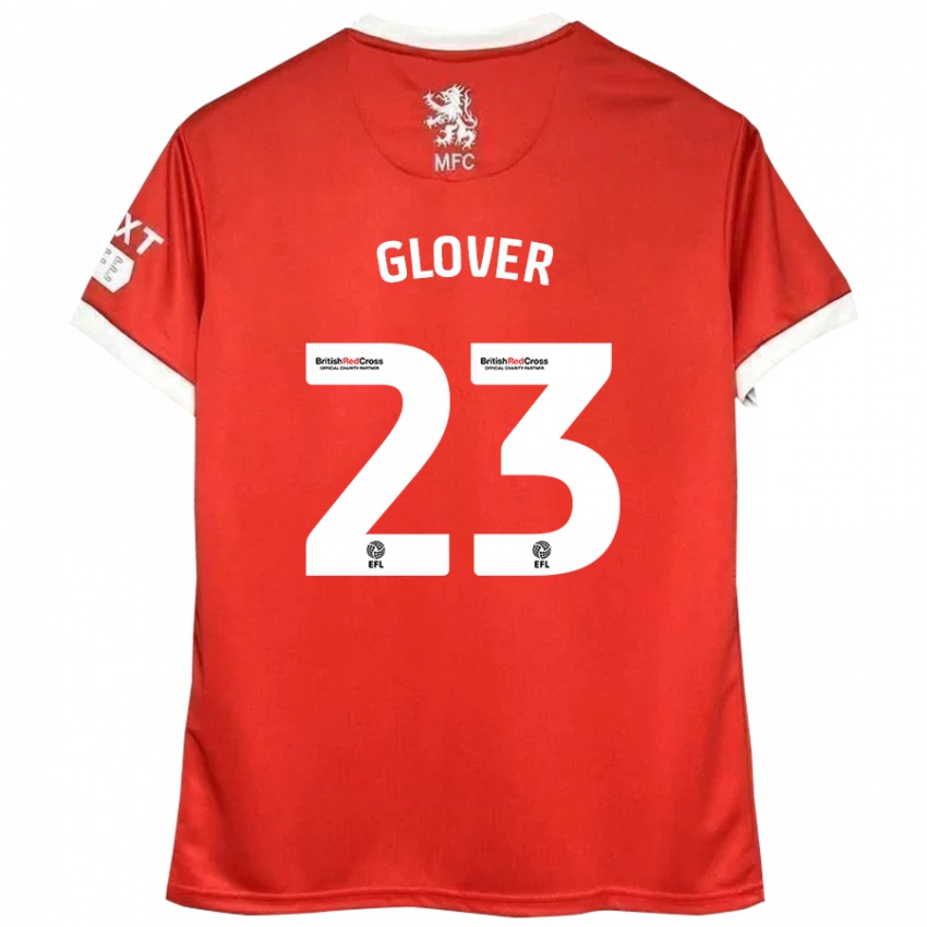 Niño Camiseta Tom Glover #23 Rojo Blanco 1ª Equipación 2024/25 La Camisa