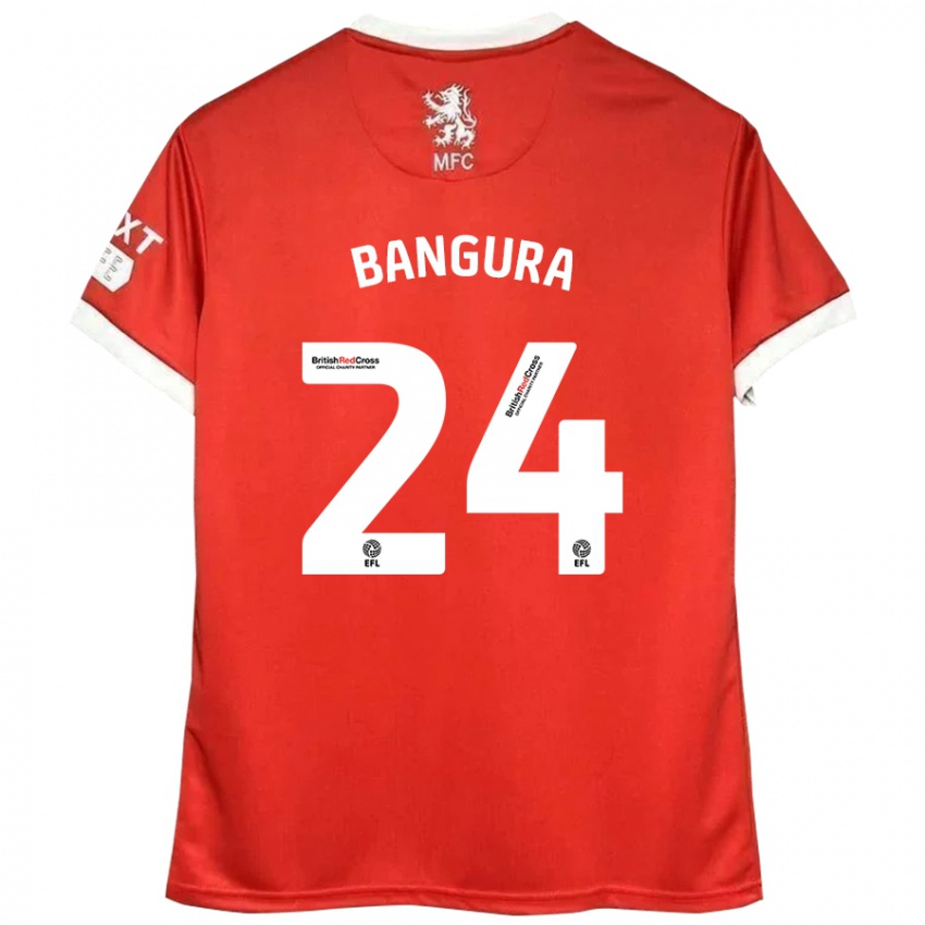 Niño Camiseta Alex Bangura #24 Rojo Blanco 1ª Equipación 2024/25 La Camisa