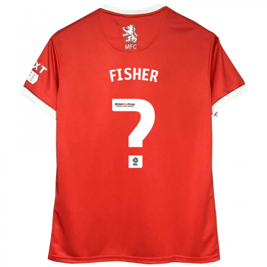 Niño Camiseta Nathan Fisher #0 Rojo Blanco 1ª Equipación 2024/25 La Camisa