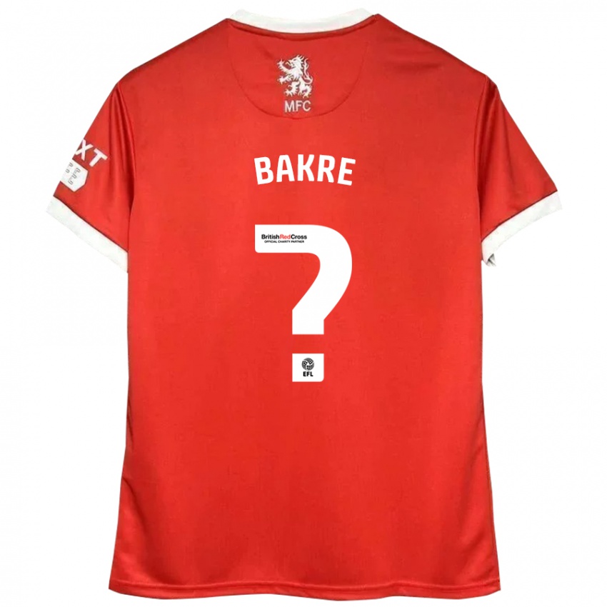 Niño Camiseta Hazeem Bakre #0 Rojo Blanco 1ª Equipación 2024/25 La Camisa