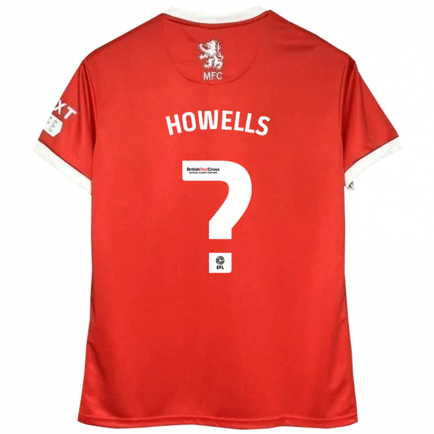 Niño Camiseta Max Howells #0 Rojo Blanco 1ª Equipación 2024/25 La Camisa