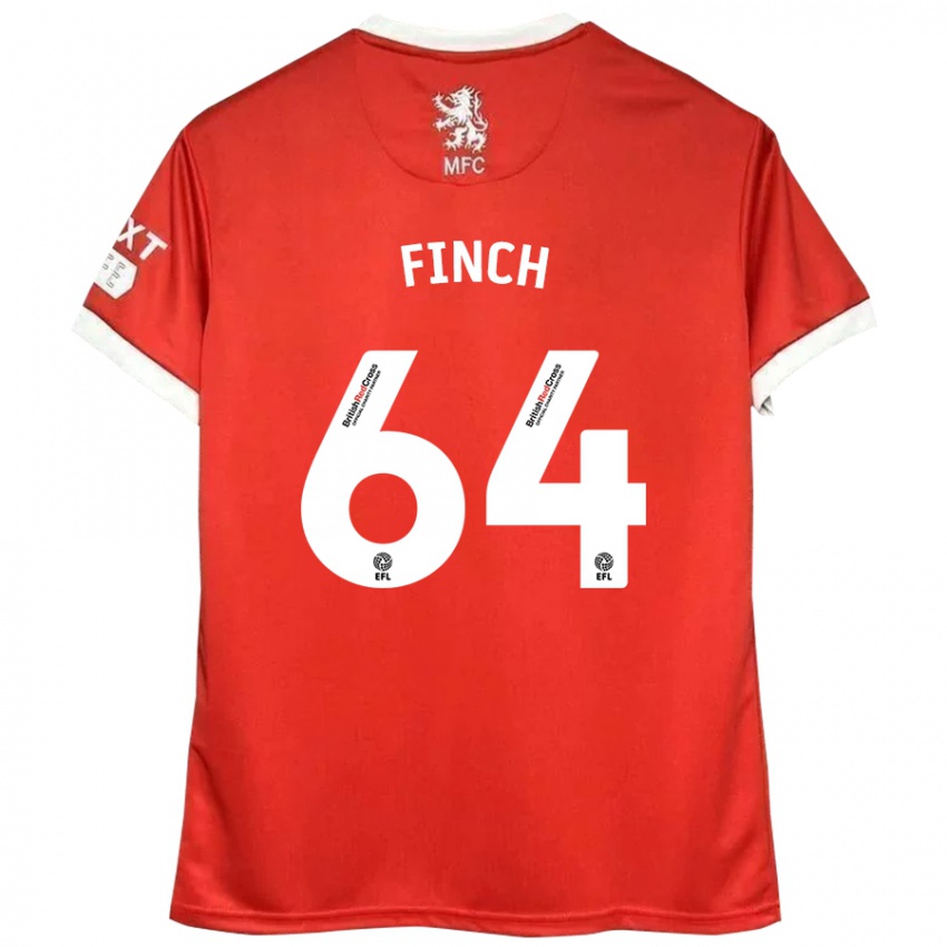 Niño Camiseta Sonny Finch #64 Rojo Blanco 1ª Equipación 2024/25 La Camisa