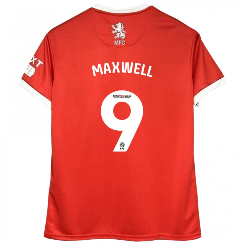 Niño Camiseta Armani Maxwell #9 Rojo Blanco 1ª Equipación 2024/25 La Camisa