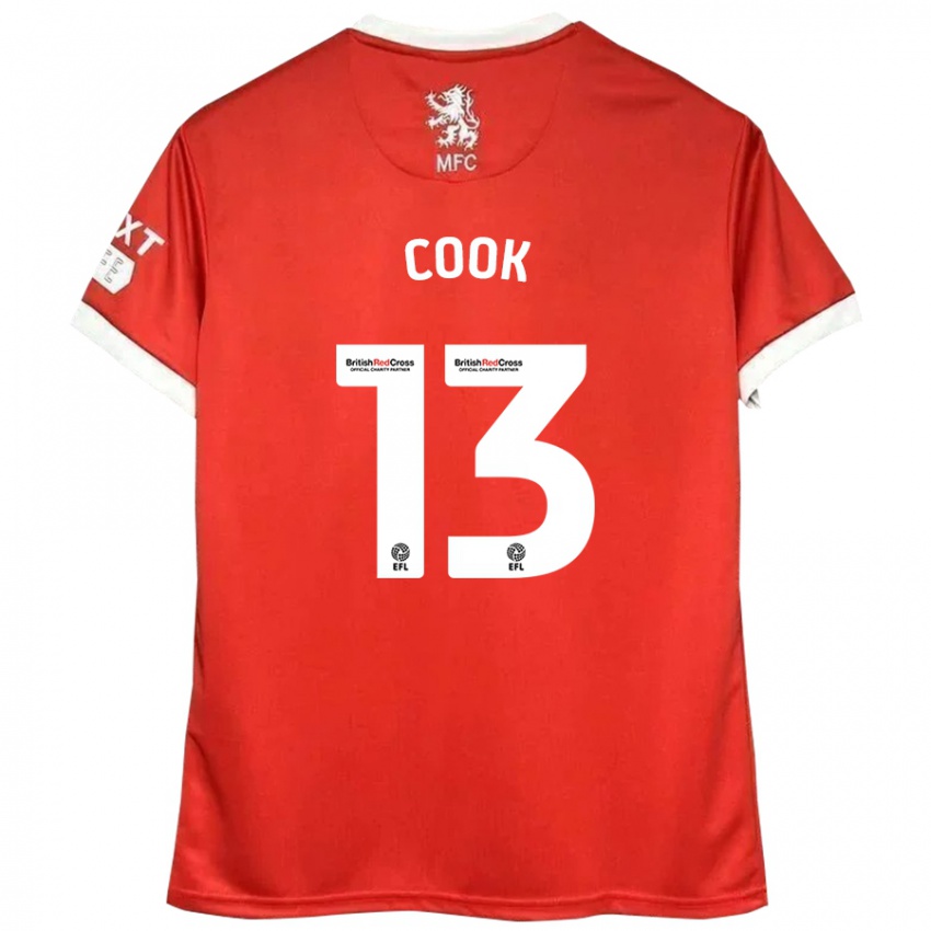 Niño Camiseta Ruby Cook #13 Rojo Blanco 1ª Equipación 2024/25 La Camisa