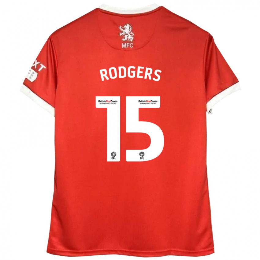 Niño Camiseta Amber Rodgers #15 Rojo Blanco 1ª Equipación 2024/25 La Camisa