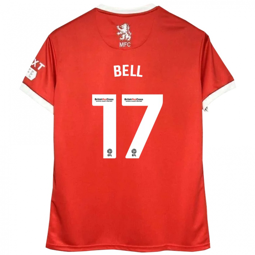 Niño Camiseta Millie Bell #17 Rojo Blanco 1ª Equipación 2024/25 La Camisa