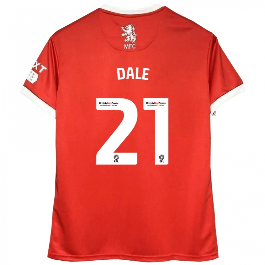 Niño Camiseta Faye Dale #21 Rojo Blanco 1ª Equipación 2024/25 La Camisa