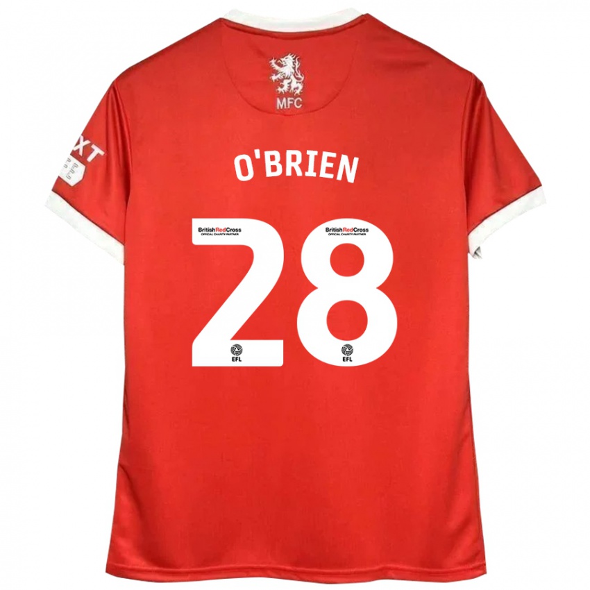 Niño Camiseta Lewis O'brien #28 Rojo Blanco 1ª Equipación 2024/25 La Camisa