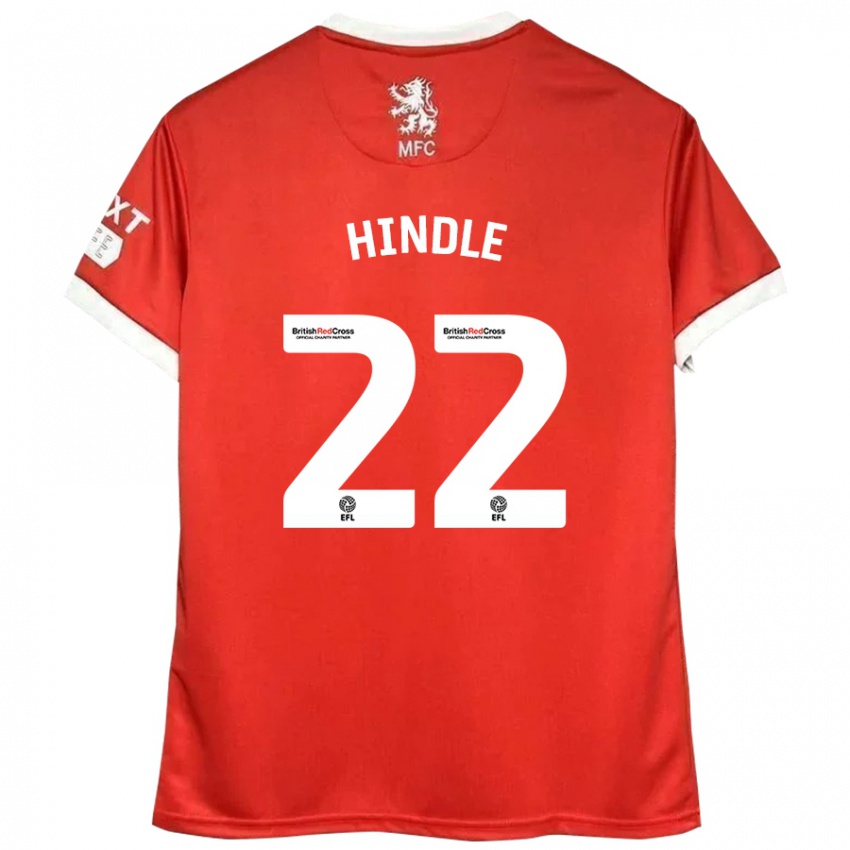 Niño Camiseta Rachel Hindle #22 Rojo Blanco 1ª Equipación 2024/25 La Camisa