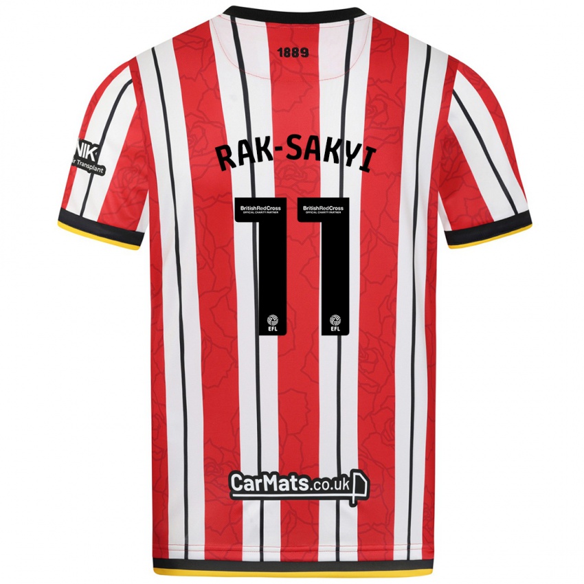 Niño Camiseta Jesurun Rak-Sakyi #11 Rojo Blanco Rayas 1ª Equipación 2024/25 La Camisa