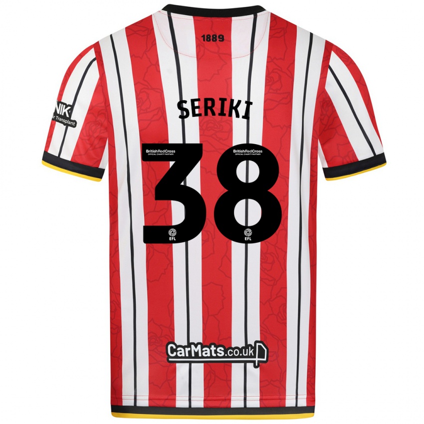 Niño Camiseta Femi Seriki #38 Rojo Blanco Rayas 1ª Equipación 2024/25 La Camisa