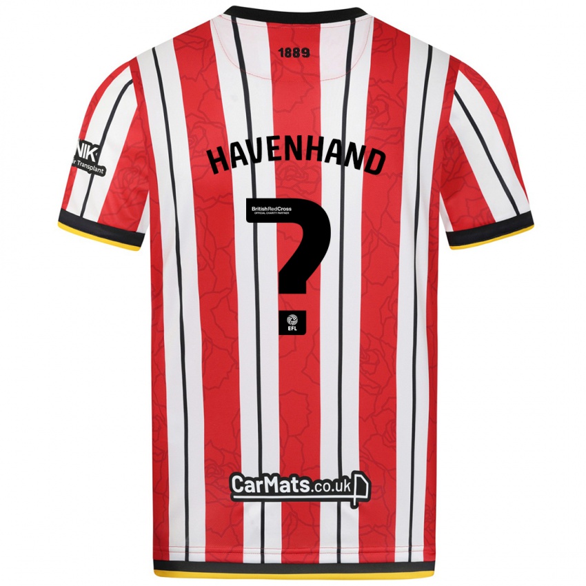 Niño Camiseta Kurtis Havenhand #0 Rojo Blanco Rayas 1ª Equipación 2024/25 La Camisa