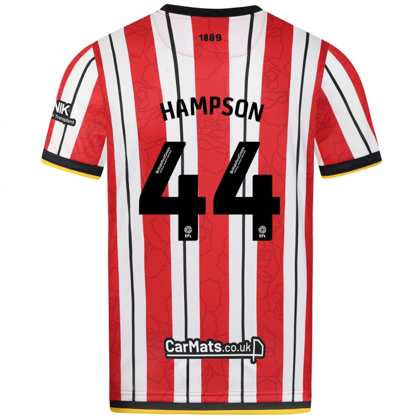 Niño Camiseta Owen Hampson #44 Rojo Blanco Rayas 1ª Equipación 2024/25 La Camisa