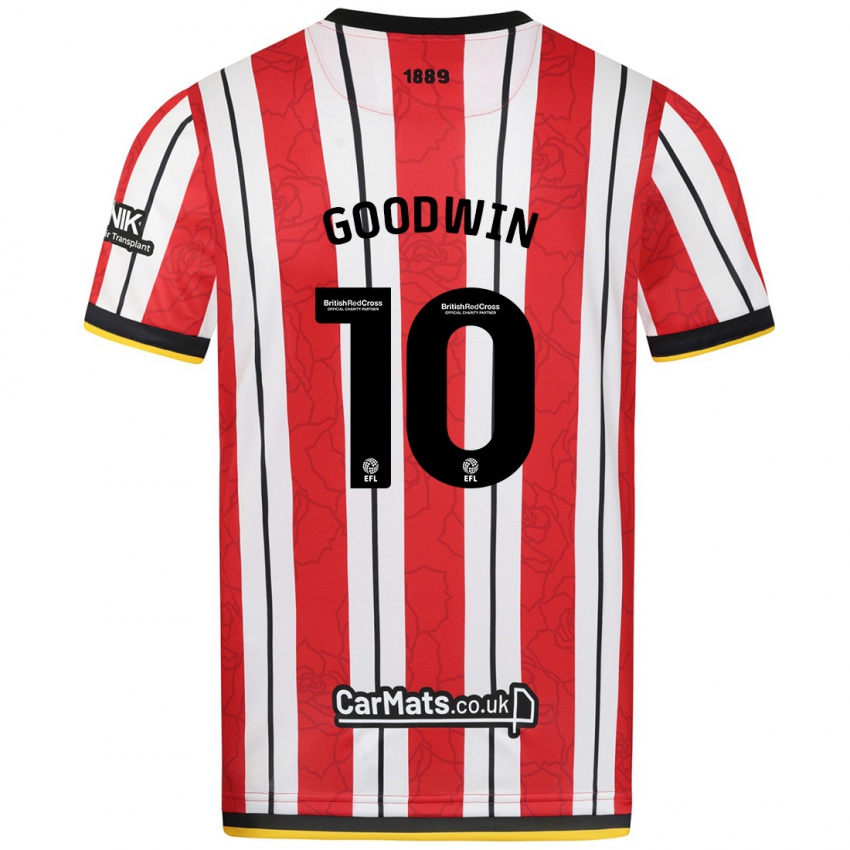 Niño Camiseta Isobel Goodwin #10 Rojo Blanco Rayas 1ª Equipación 2024/25 La Camisa