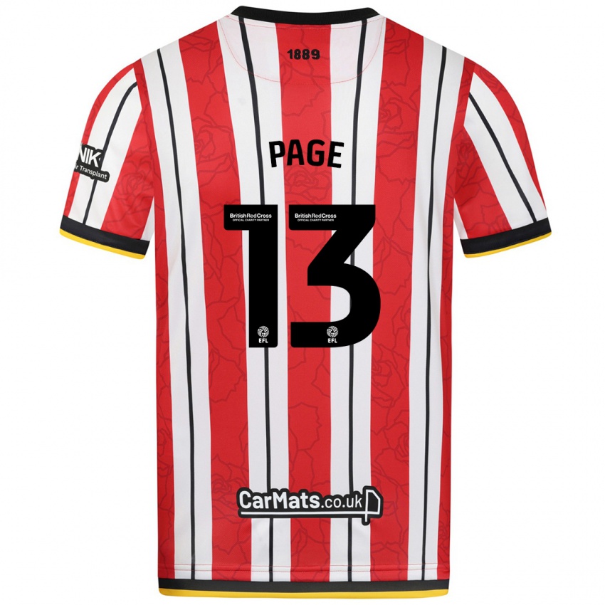 Niño Camiseta Olivia Page #13 Rojo Blanco Rayas 1ª Equipación 2024/25 La Camisa