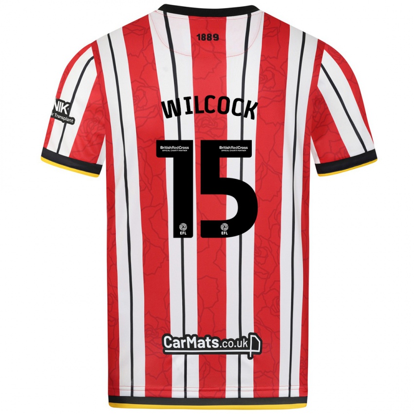 Niño Camiseta Tamara Wilcock #15 Rojo Blanco Rayas 1ª Equipación 2024/25 La Camisa