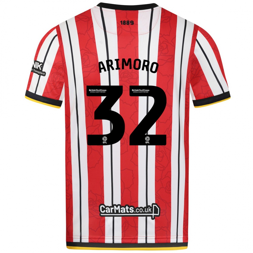 Niño Camiseta Juliet Khinde Adebowale-Arimoro #32 Rojo Blanco Rayas 1ª Equipación 2024/25 La Camisa