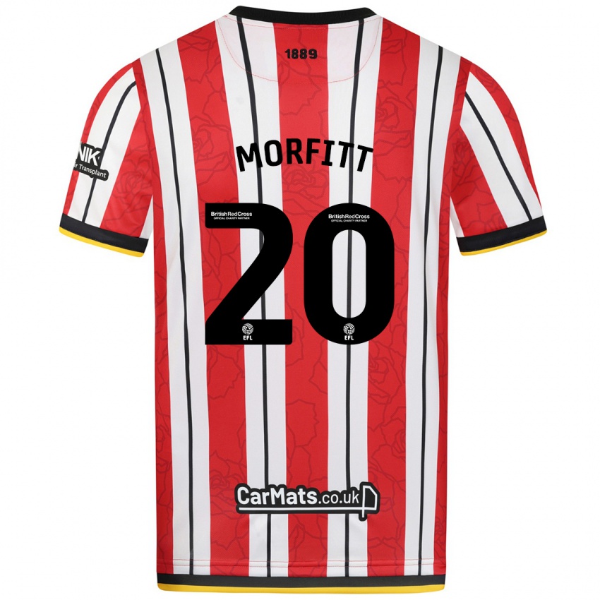 Niño Camiseta Izzy Morfitt #20 Rojo Blanco Rayas 1ª Equipación 2024/25 La Camisa