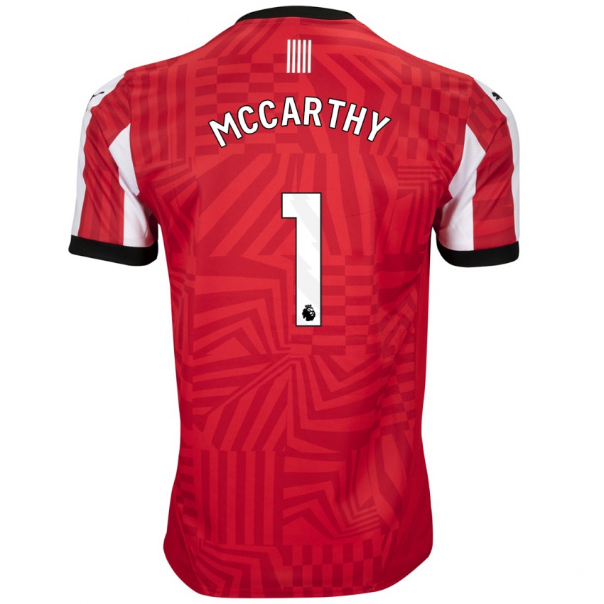 Niño Camiseta Alex Mccarthy #1 Rojo Blanco 1ª Equipación 2024/25 La Camisa