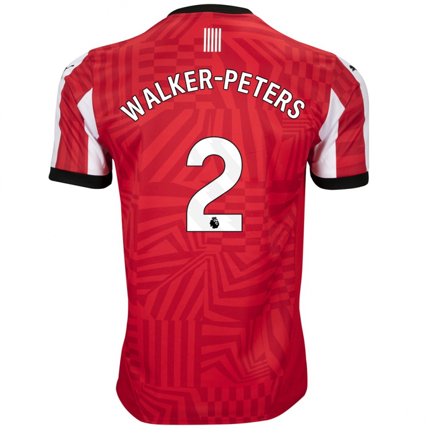 Niño Camiseta Kyle Walker-Peters #2 Rojo Blanco 1ª Equipación 2024/25 La Camisa