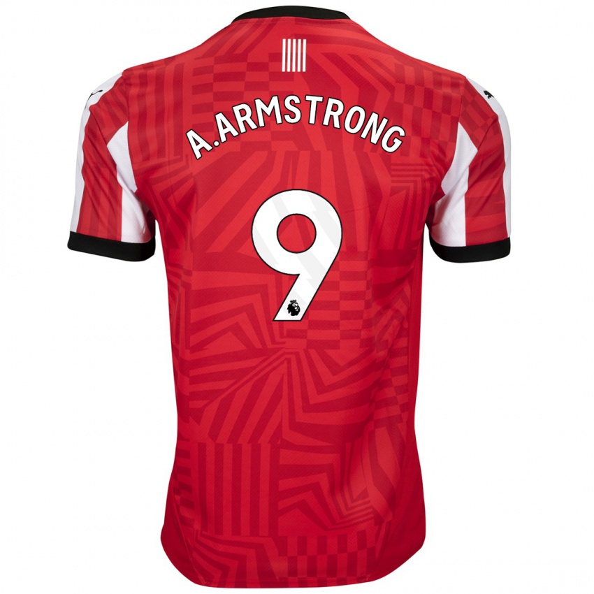 Niño Camiseta Adam Armstrong #9 Rojo Blanco 1ª Equipación 2024/25 La Camisa