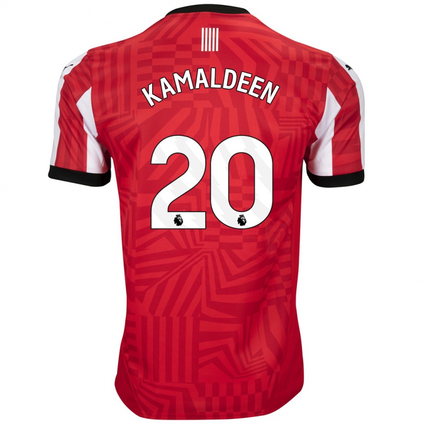 Niño Camiseta Kamaldeen Sulemana #20 Rojo Blanco 1ª Equipación 2024/25 La Camisa