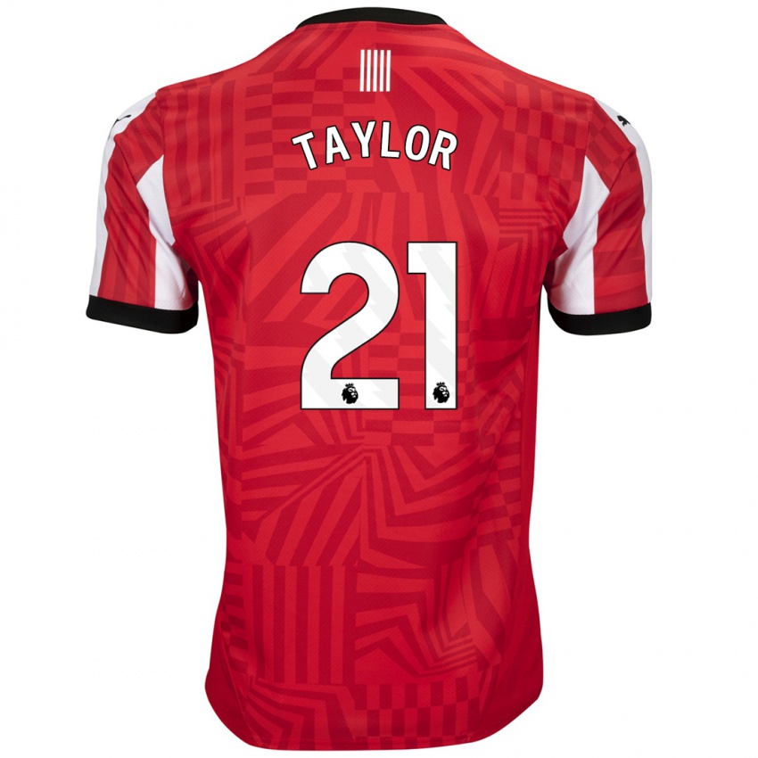 Niño Camiseta Charlie Taylor #21 Rojo Blanco 1ª Equipación 2024/25 La Camisa