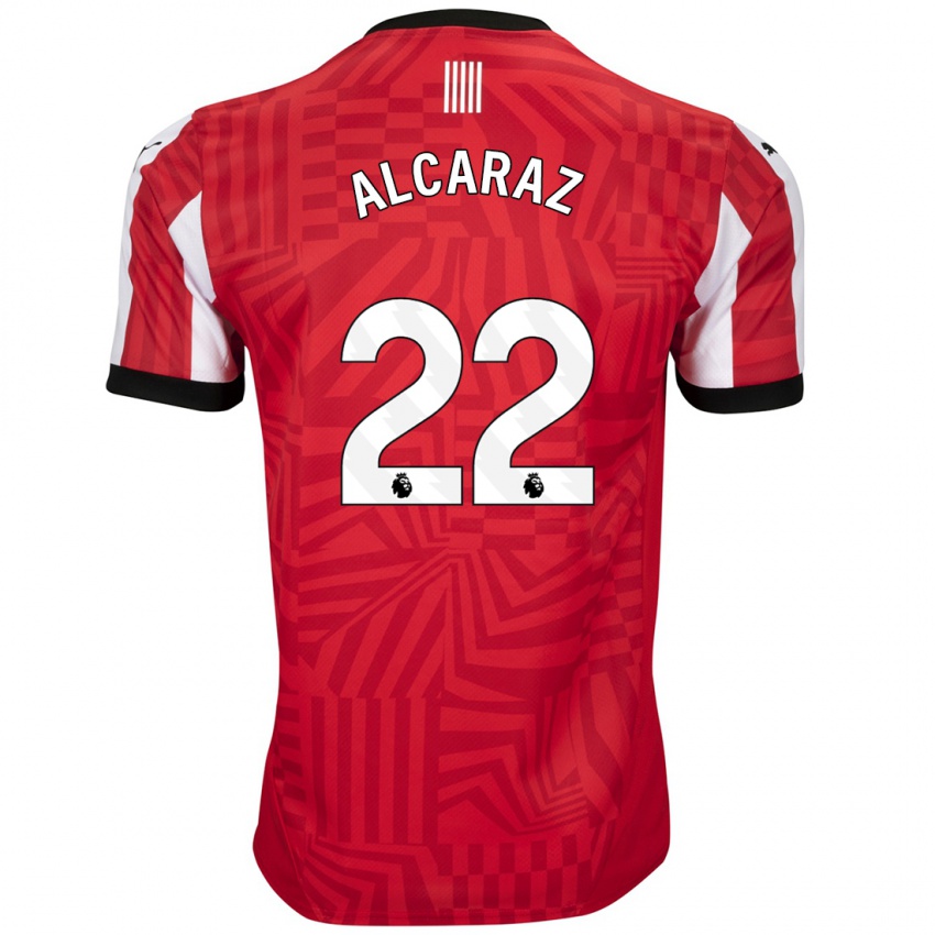 Niño Camiseta Carlos Alcaraz #22 Rojo Blanco 1ª Equipación 2024/25 La Camisa