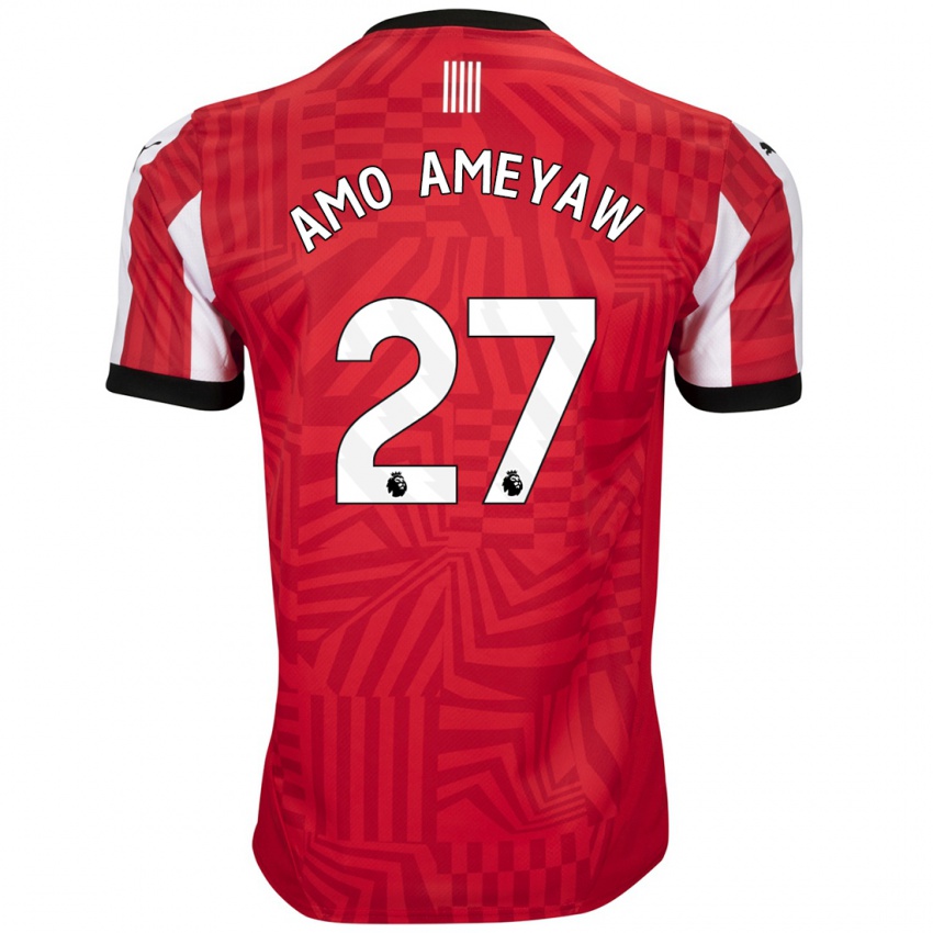 Niño Camiseta Samuel Amo-Ameyaw #27 Rojo Blanco 1ª Equipación 2024/25 La Camisa