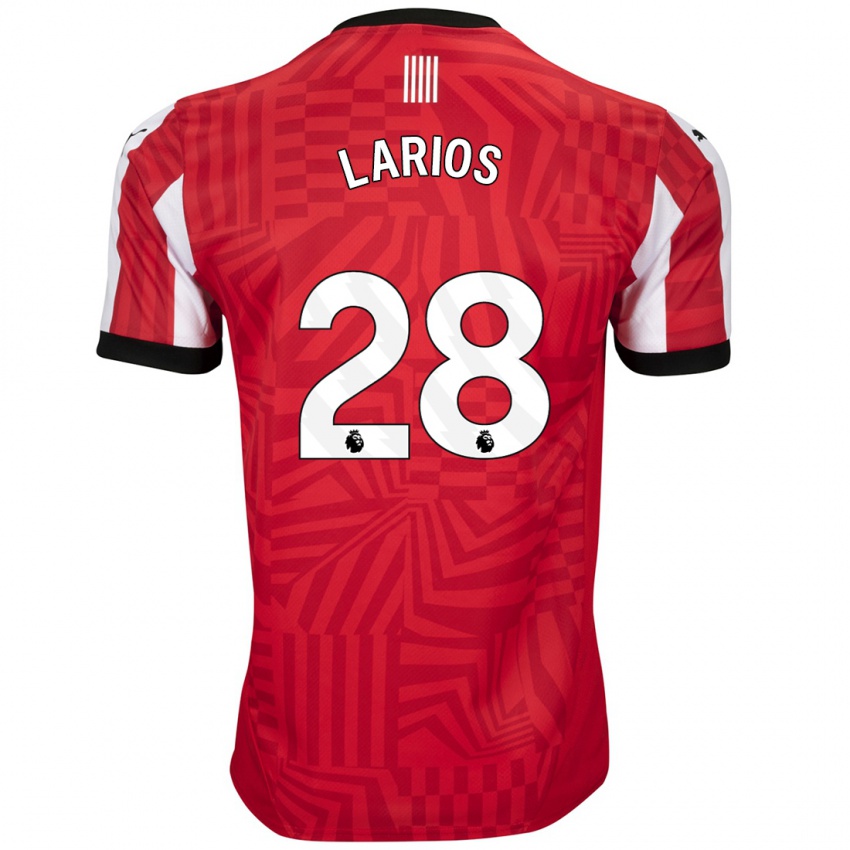 Niño Camiseta Juan Larios #28 Rojo Blanco 1ª Equipación 2024/25 La Camisa