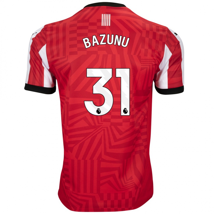 Niño Camiseta Gavin Bazunu #31 Rojo Blanco 1ª Equipación 2024/25 La Camisa