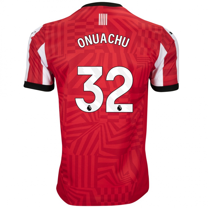 Niño Camiseta Paul Onuachu #32 Rojo Blanco 1ª Equipación 2024/25 La Camisa