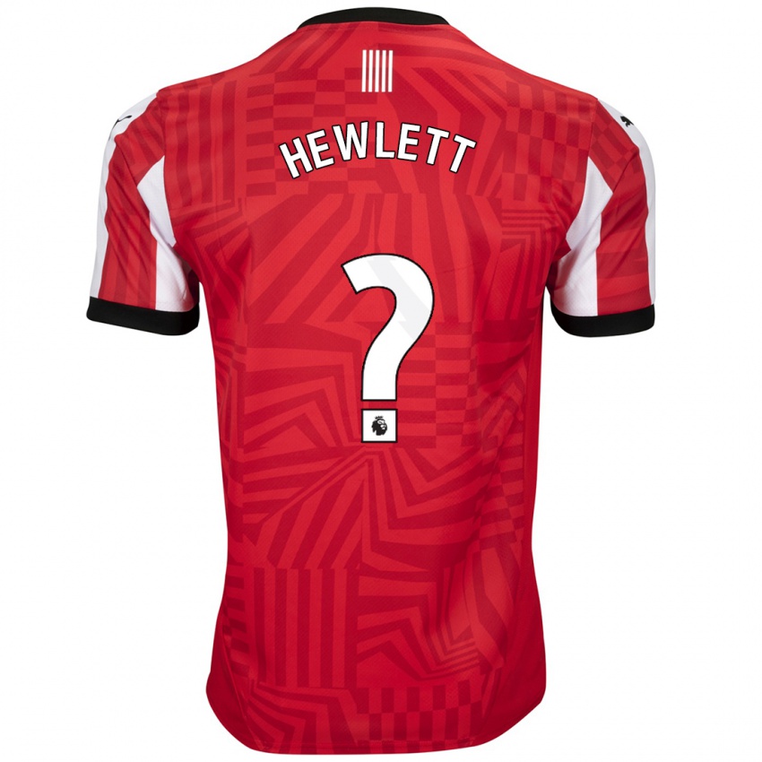 Niño Camiseta Jem Hewlett #0 Rojo Blanco 1ª Equipación 2024/25 La Camisa